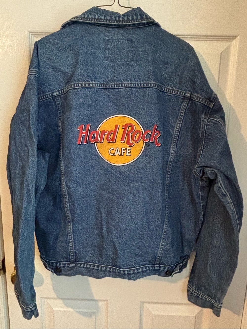 Hard Rock Cafe Blue Denim Jacket with Jolly Rancher Patch